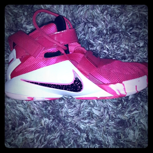 pink and white lebrons